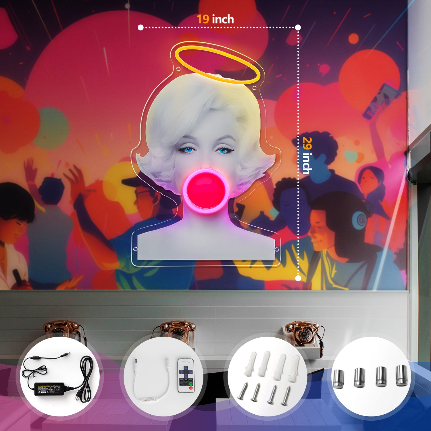 Angel Halo Marilyn Monroe Neon Acryl Artwork