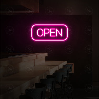 Segno al neon aperto
