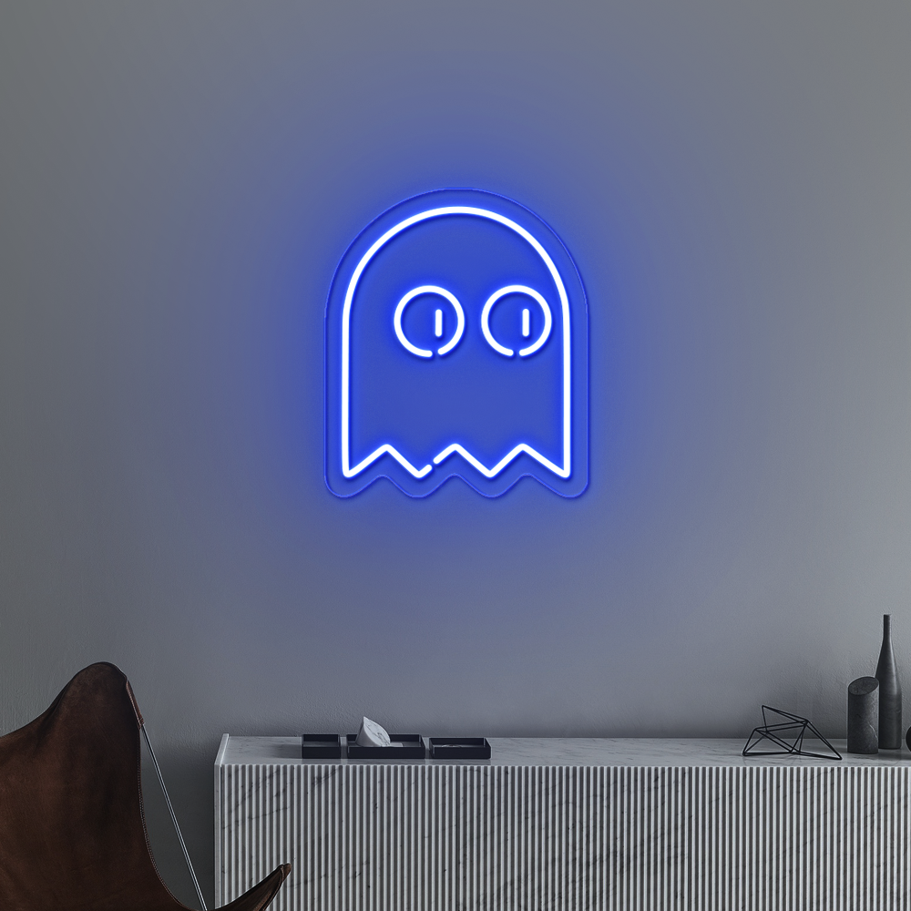 Pac Man Ghost Neon Sign