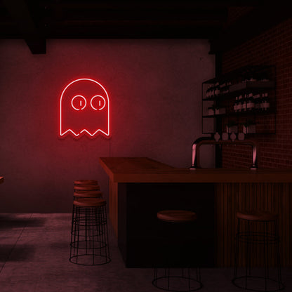 PAC Man Signo de neón fantasma