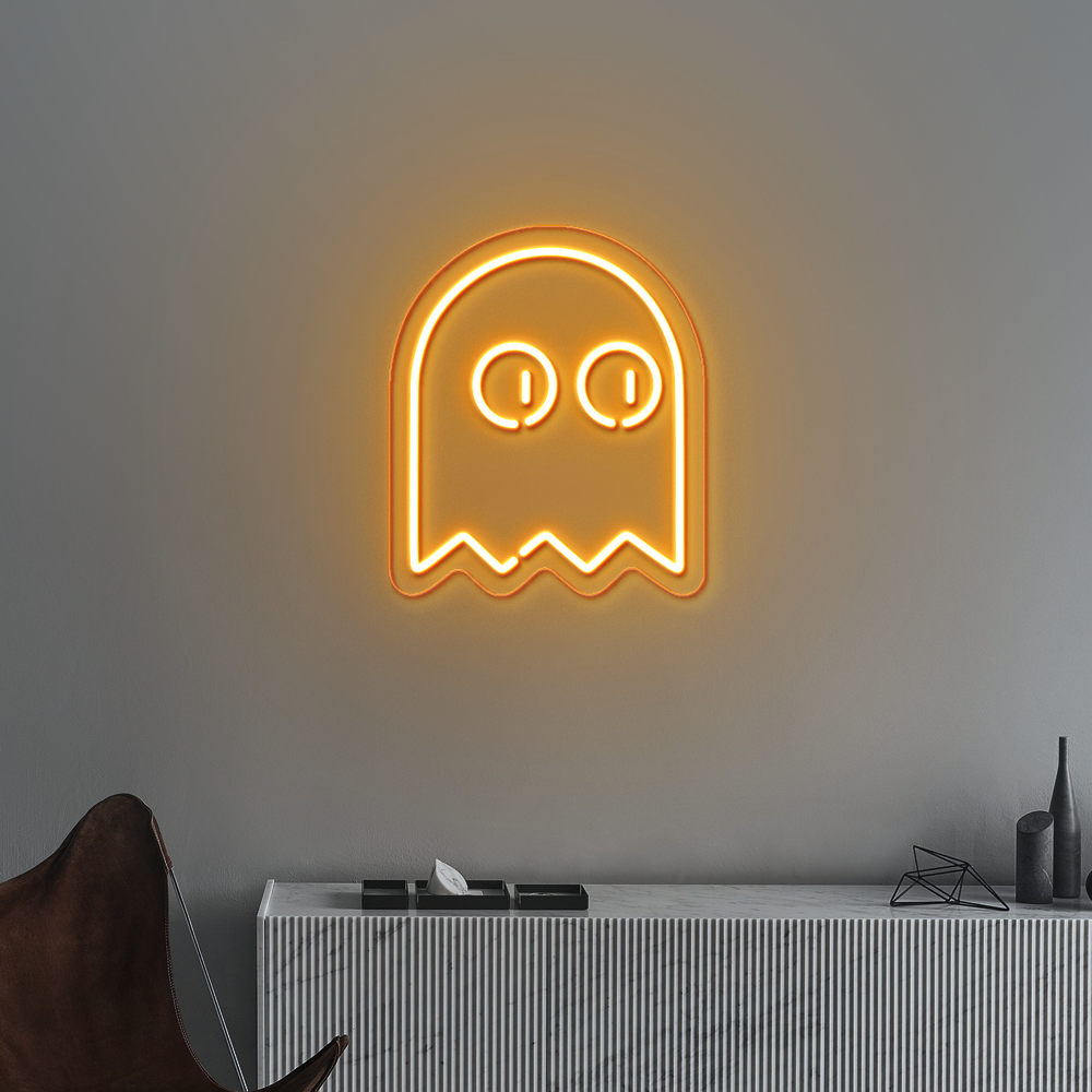 Pac Man Ghost Neon Sign
