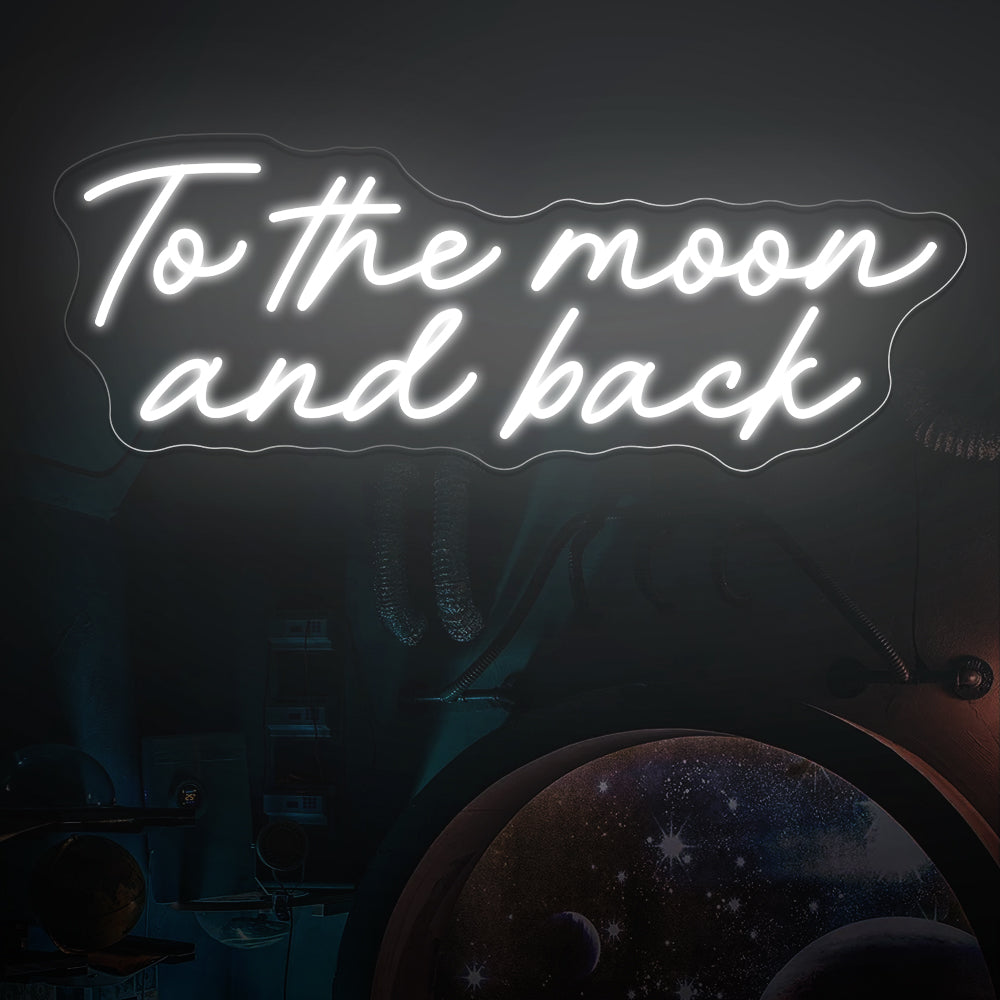Naar de maan en het neon van de rug